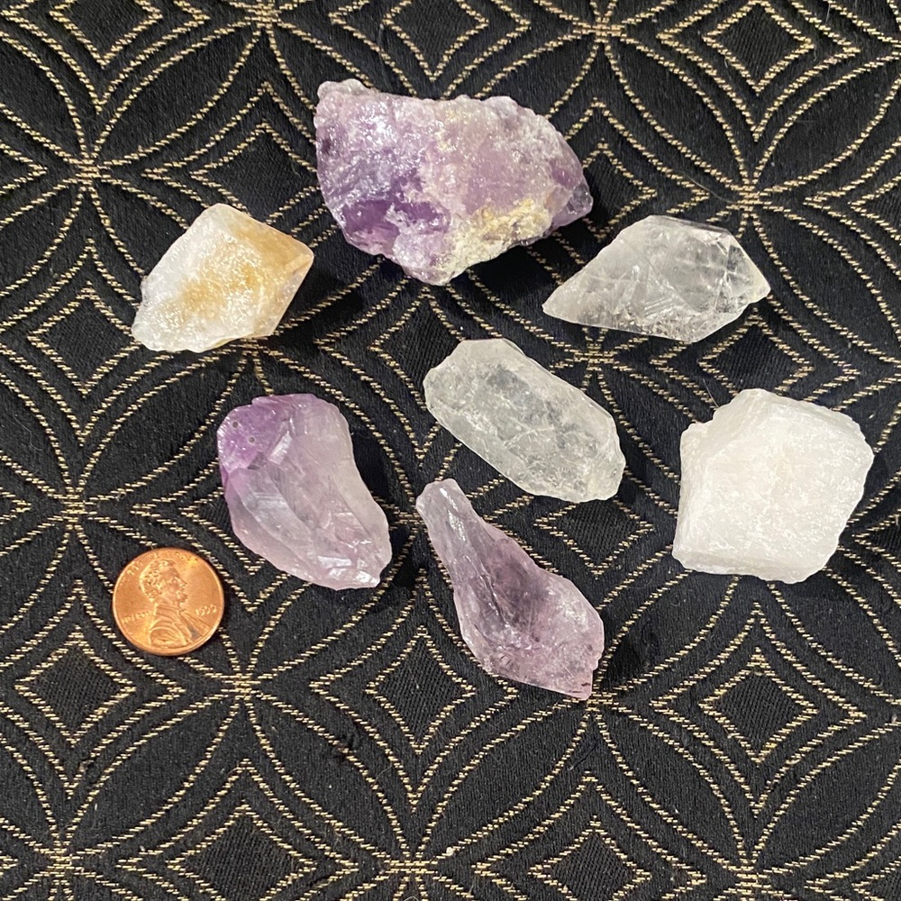 Amethyst and Quartz Crystal Set